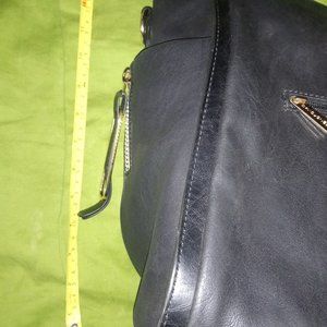 Extra Large Black Vinyl Shopper style shoulder bag